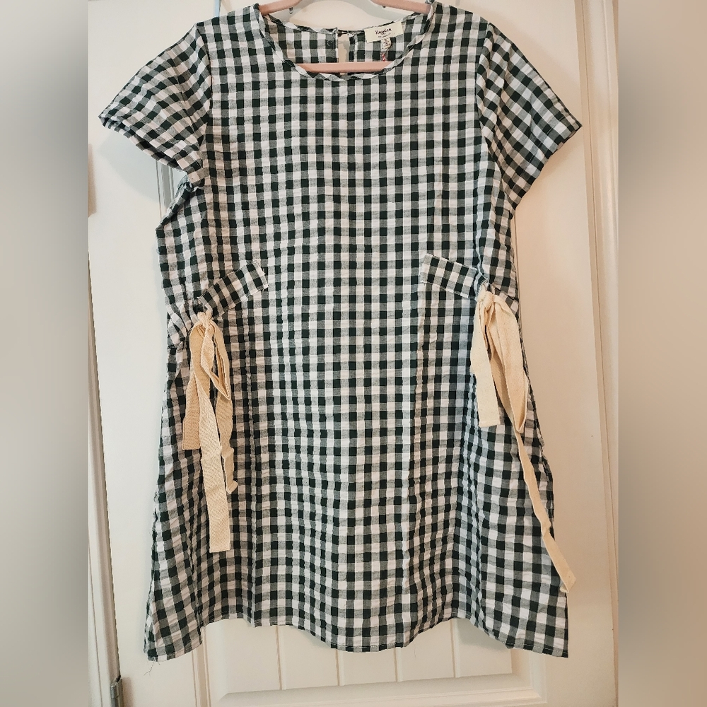 Hayden LA Green and White Checkered Mini Dress Sz Medium NWT Picnic Beach